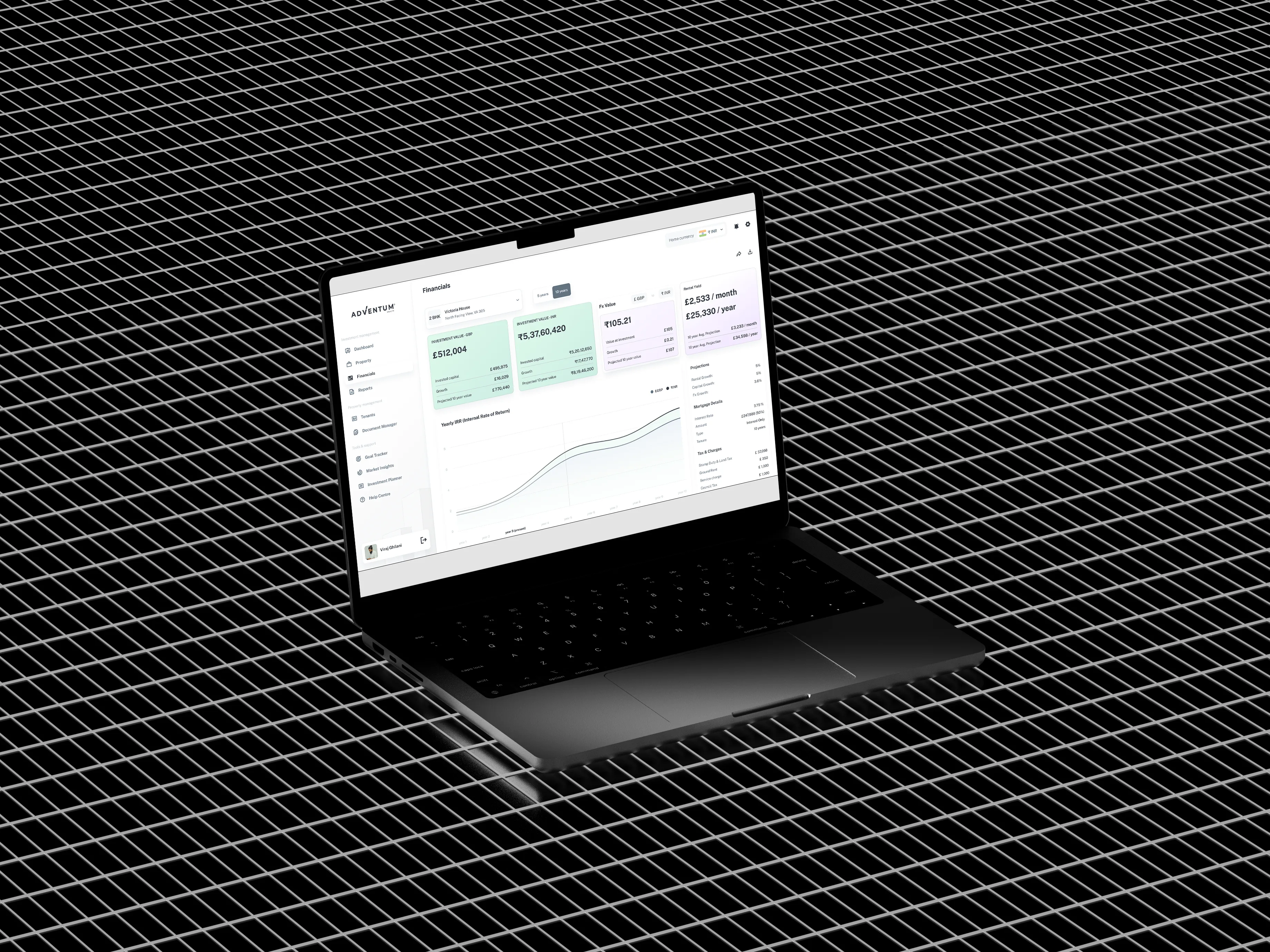 Adventum — Investor dashboard overview