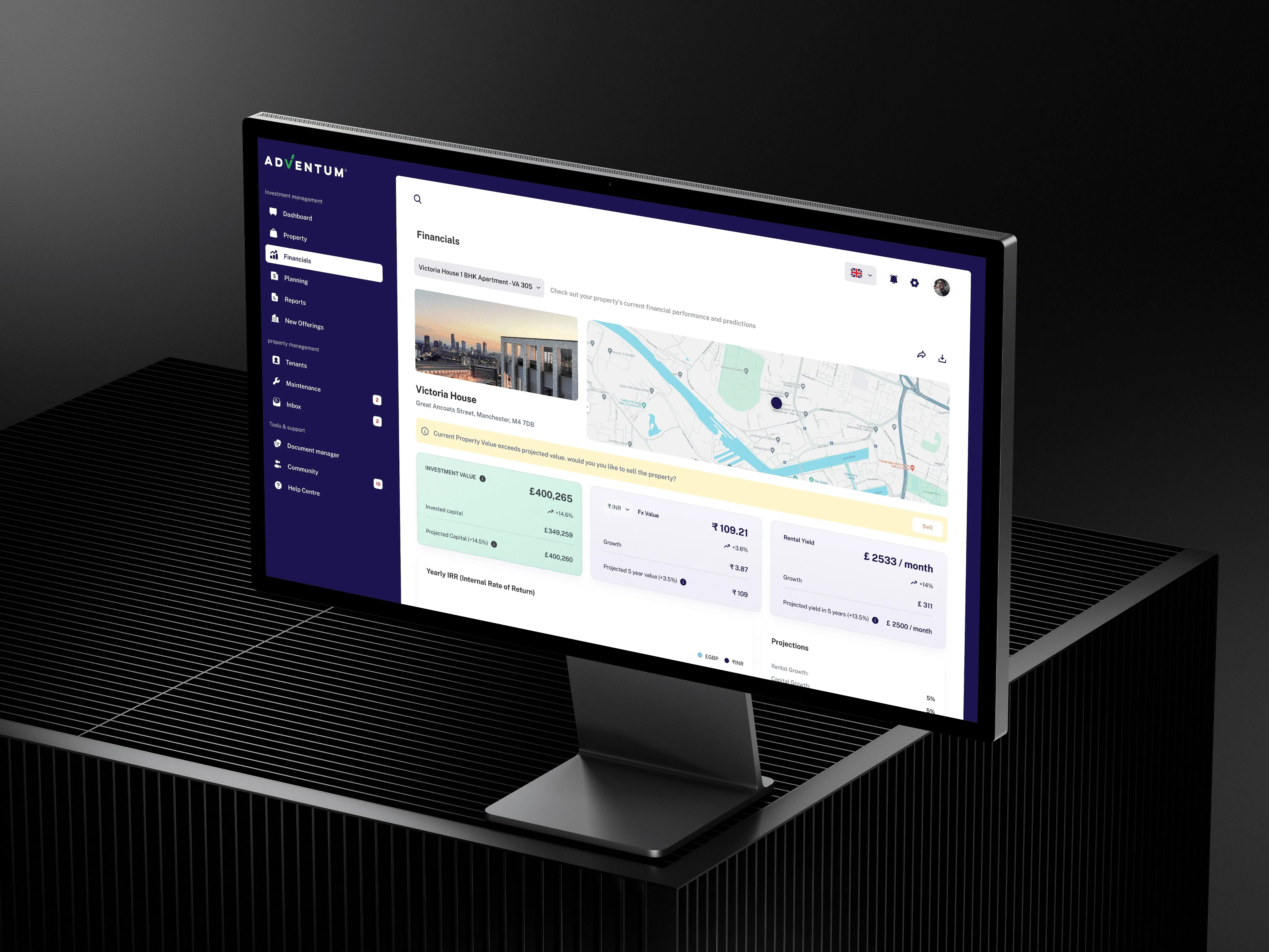 Adventum — Portfolio dashboard