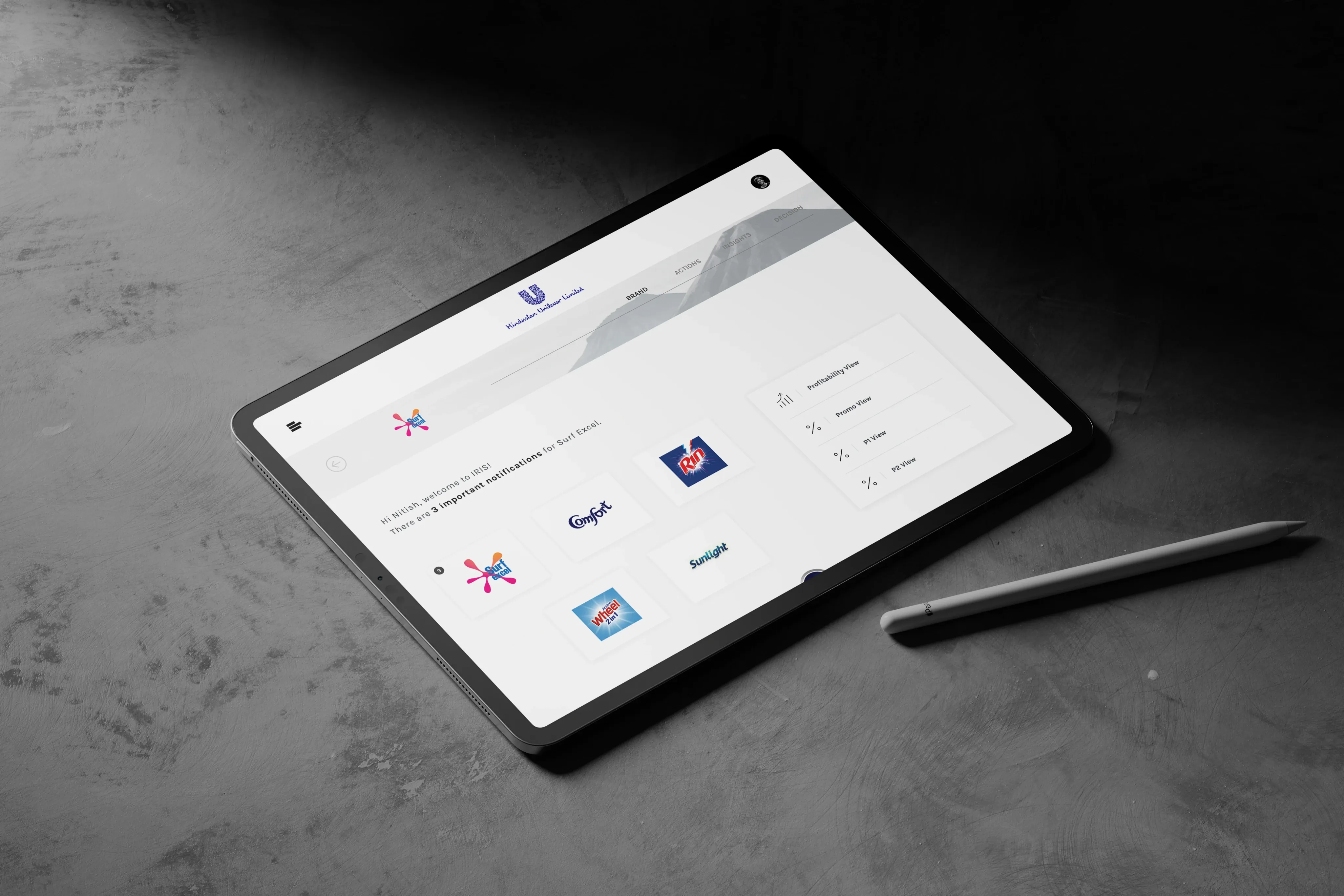 IRIS — Brand selector with portfolio overview