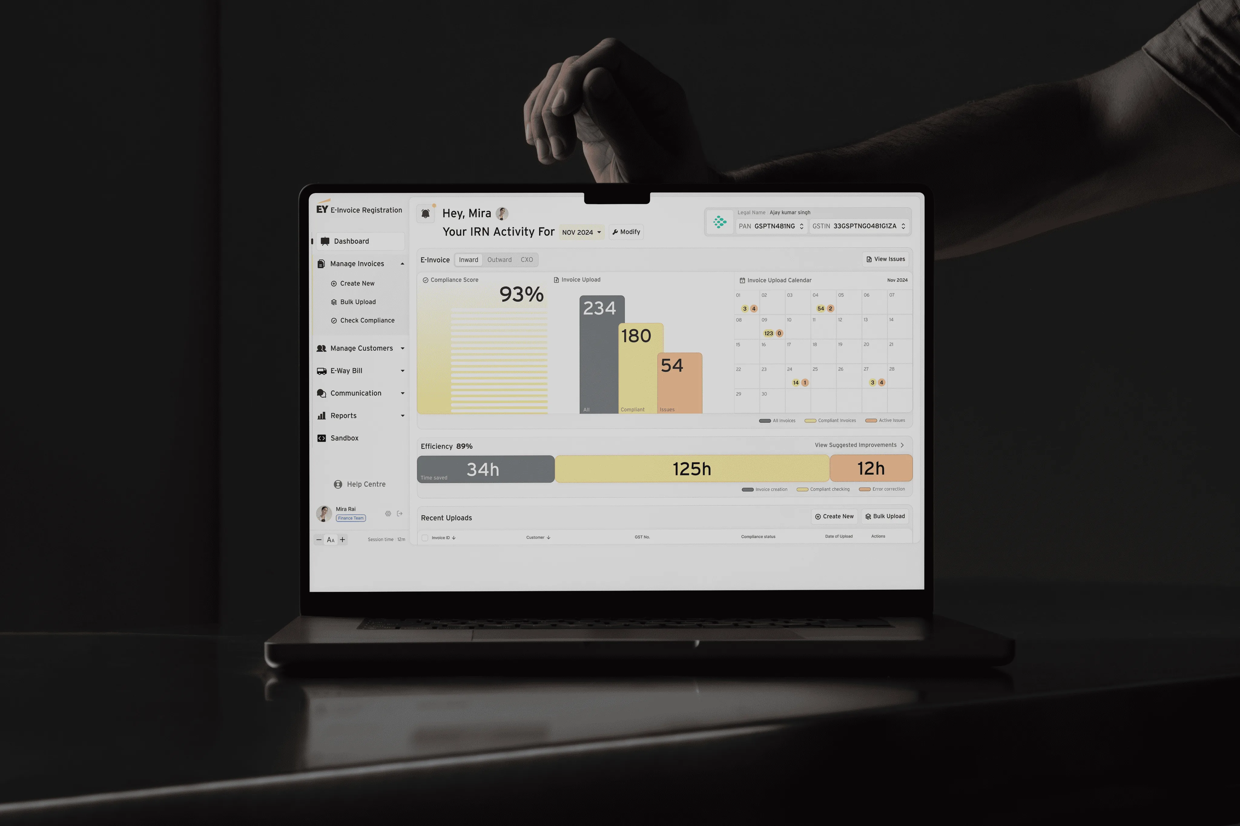 EY India — Reconciliation ledger