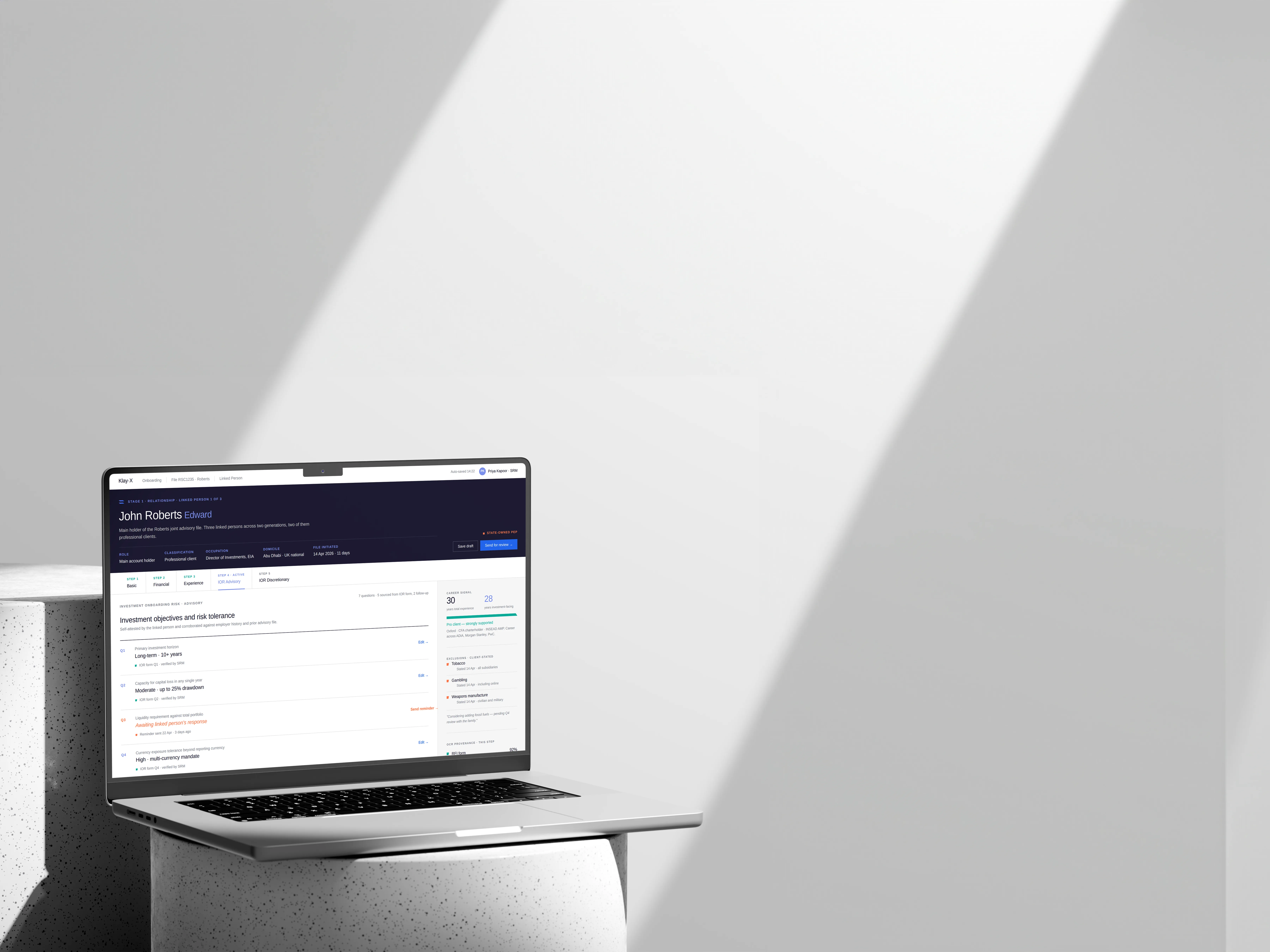 Klay Onboarding — surface 01